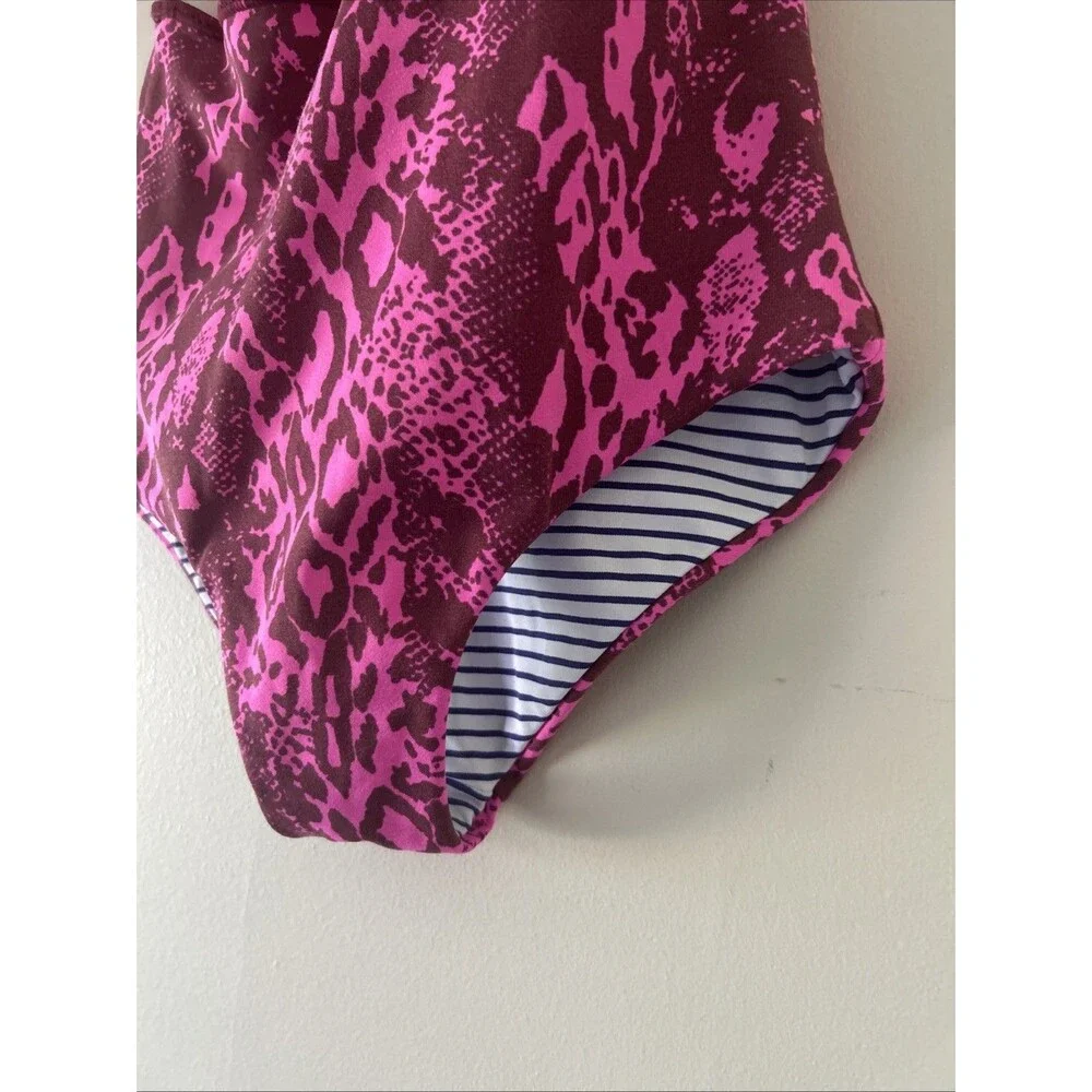 Majji Girls Reversible Bathing-suit Mix Print Ruffle Shoulder Size 6* See measur